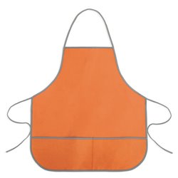 Delantal básico con 2 bolsillos grandes en naranja con ribete en gris · KoalaRojo, Artículo promocional y personalizado