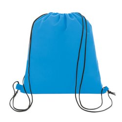 Bolsa mochila cuerdas en non woven azul claro con cordones negros · KoalaRojo, Artículo promocional y personalizado