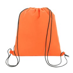 Bolsa mochila cuerdas en non woven naranja con cordones negros · KoalaRojo, Artículo promocional y personalizado