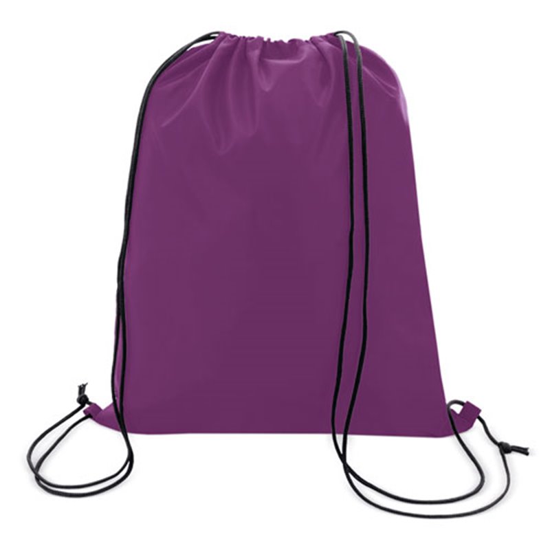 Bolsa mochila cuerdas poliéster en morado o lila con cordones negros · Koala Rojo, Merchandising promocional y personalizado