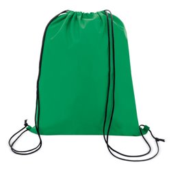 Bolsa mochila cuerdas poliéster en verde con cordones negros · KoalaRojo, Artículo promocional y personalizado