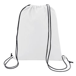 Bolsa mochila cuerdas poliéster en blanco con cordones negros · KoalaRojo, Artículo promocional y personalizado