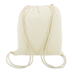 Bolsa mochila de cuerdas 100% algodón color crudo con gruesos cordones · Merchandising promocional de Mochila cuerdas · Koala Rojo