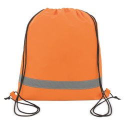 Bolsa mochila cuerdas reflectante en naranja flúor con banda reflectante en una cara · Merchandising promocional de Mochilas Bolsas y trolley · Koala Rojo