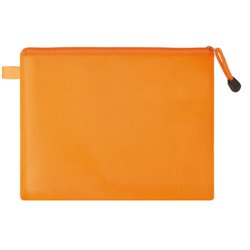 Portadocumentos de mano naranja transparente con cremallera para documentación · KoalaRojo, Artículo promocional y personalizado