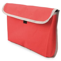Portadocumentos A4 de solapa en poliéster rojo con ribete gris y cierre velcro · Merchandising promocional de Maletines y portadocumentos · Koala Rojo