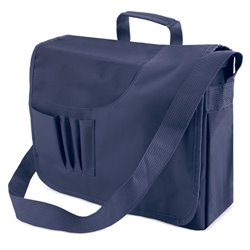 Maletín bandolera bicolor en azul oscuro y gris con mini bolsillos exteriores · KoalaRojo, Artículo promocional y personalizado
