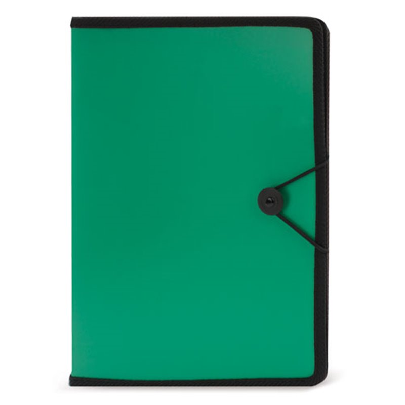 Carpeta congresos verde con cierre de goma y bloc de notas interior · Koala Rojo, Merchandising promocional y personalizado