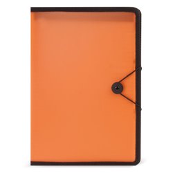 Carpeta congresos naranja con cierre de goma y bloc de notas interior · KoalaRojo, Artículo promocional y personalizado