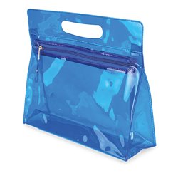 Neceser trasparente en PVC azul con cremallera y asa integrada · KoalaRojo, Artículo promocional y personalizado