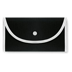 Bolsa plegable de la compra en nonwoven negro con ribete blanco y cierre botón · KoalaRojo, Artículo promocional y personalizado