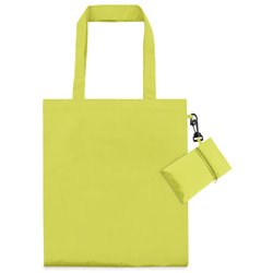Bolsa de la compra plegable en verde con cremallera, funda a juego y mosquetón · KoalaRojo, Artículo promocional y personalizado