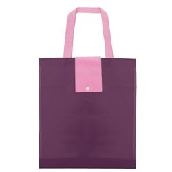 Bolsa plegable de la compra en lila o morado con asa larga y cierre botón · Merchandising promocional de Bolsas plegables · Koala Rojo