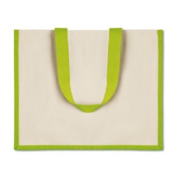 Bolsa para la playa en canvas y yute con asas largas tono natural y verde · KoalaRojo, Artículo promocional y personalizado