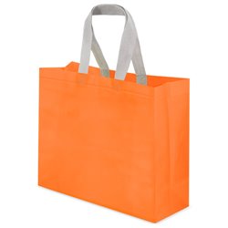 Bolsa mediana en acabado laminado mate naranja con asas grises · KoalaRojo, Artículo promocional y personalizado