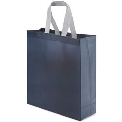 Bolsa grande vertical en laminado mate azul marino con asas cortas grises · KoalaRojo, Artículo promocional y personalizado