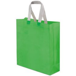 Bolsa grande vertical en laminado mate verde con asas cortas grises · KoalaRojo, Artículo promocional y personalizado