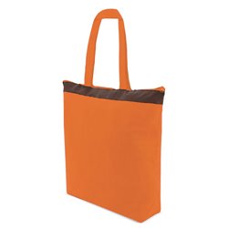 Bolsa con cremallera naranja de asas largas y franja superior color contraste · KoalaRojo, Artículo promocional y personalizado