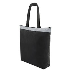 Bolsa con cremallera negro de asas largas y franja superior color contraste · KoalaRojo, Artículo promocional y personalizado