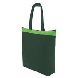 Bolsa con cremallera verde oscuro de asas largas y franja superior color contraste · KoalaRojo, Artículo promocional y personalizado
