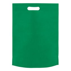 Bolsa grande de detalles en verde con asa integrada y fondo con fuelle redondo · Merchandising promocional de Bolsas non woven · Koala Rojo