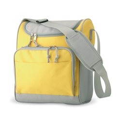 Mochila nevera 13L en amarillo y gris con bolsillo frontal y cinta bandolera · Merchandising promocional de Bolsa de la compra · Koala Rojo