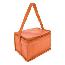 Bolsa nevera de 6 latas texturizada en naranja, con asa larga y bosillo frontal · KoalaRojo, Artículo promocional y personalizado