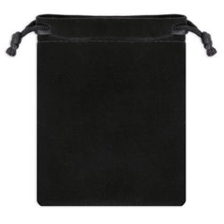 Bolsa de regalos en antelina negra con cordón de cierre a juego · KoalaRojo, Artículo promocional y personalizado