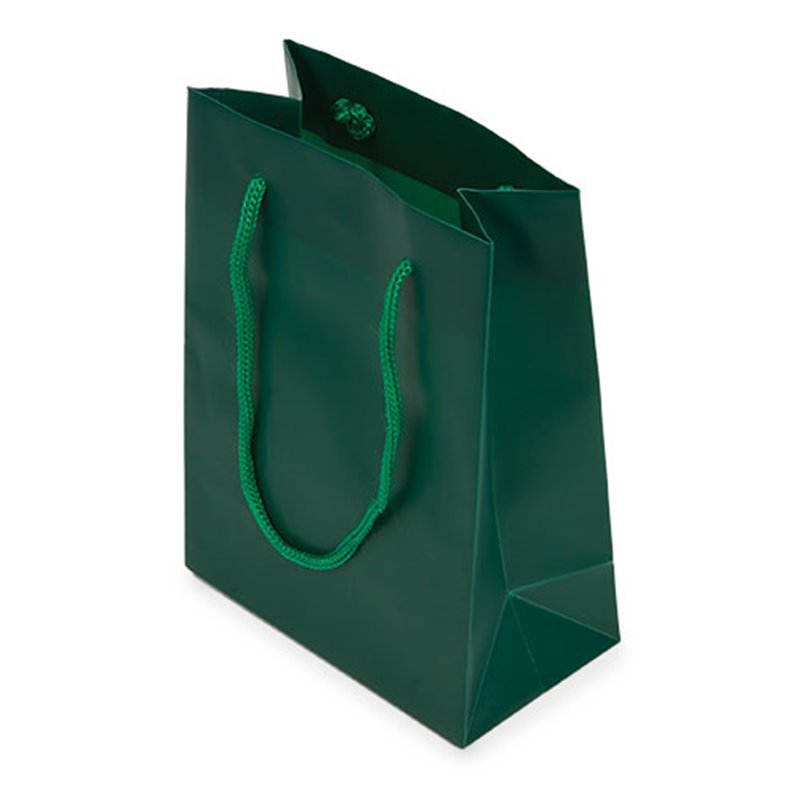 Bolsa regalo pequeña en PVC verde con asas a juego de 12x6x16cm · Koala Rojo, Merchandising promocional y personalizado
