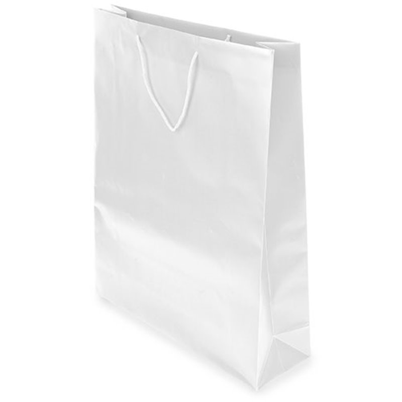 Bolsa de regalo PVC en blanco hielo con fondo y asas cortas de 40x12x50cm · Koala Rojo, Merchandising promocional y personalizado