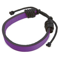 Pulsera  de polipiel y cordones con caras en morado o lila combinado con negro · KoalaRojo, Artículo promocional y personalizado