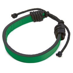 Pulsera  de polipiel y cordones con caras en verde combinado con negro · KoalaRojo, Artículo promocional y personalizado