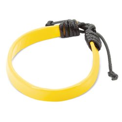 Pulsera en polipiel en amarillo con cordones de cierre ajustable · KoalaRojo, Artículo promocional y personalizado