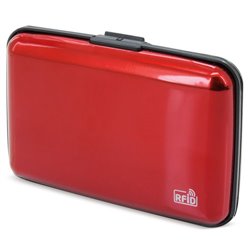 Tarjetero de acordeón en aluminio lacado rojo con protección RFID · KoalaRojo, Artículo promocional y personalizado