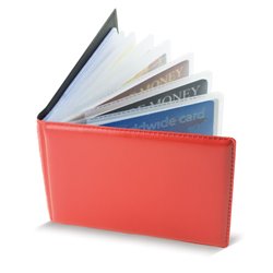 Tarjetero horizontal para 40 tarjetas en polipiel roja con fundas de PVC · KoalaRojo, Artículo promocional y personalizado