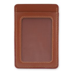 Tarjetero con ventana en polipiel marrón con costuras vistas · KoalaRojo, Artículo promocional y personalizado