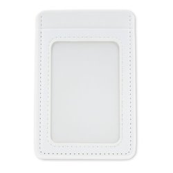 Tarjetero con ventana en polipiel blanco con costuras vistas · KoalaRojo, Artículo promocional y personalizado