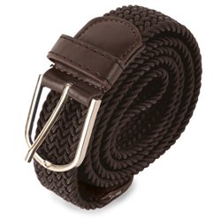 Cinturón elástico en poliéster marrón oscuro con hebilla plateada · KoalaRojo, Artículo promocional y personalizado