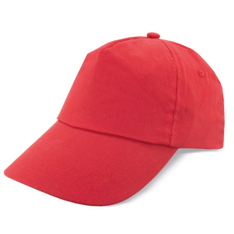 Gorra roja en algodón peinado de 5 paneles con cierre ajustable de velcro · Koala Rojo, Merchandising promocional y personalizado