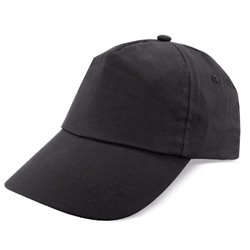 Gorra negra en algodón peinado de 5 paneles con cierre ajustable de velcro · KoalaRojo, Artículo promocional y personalizado