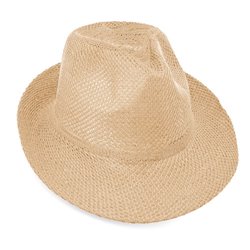 Sombrero ala ancha en poliéster imitación paja con cinta interior · Merchandising promocional de Textil · Koala Rojo