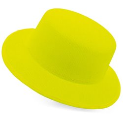 Sombrero ala ancha estilo cordobés amarillo flúor en poliéster y plástico · KoalaRojo, Artículo promocional y personalizado