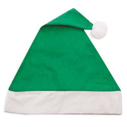 Gorro de Papa Noel verde de Navidad en fieltro con franja y borla en blanco · KoalaRojo, Artículo promocional y personalizado
