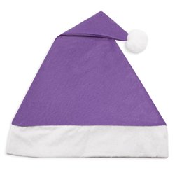 Gorro de Papa Noel lila o morado en fieltro con franja y borla en blanco · KoalaRojo, Artículo promocional y personalizado