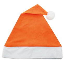 Gorro de Papa Noel naranja de Navidad en fieltro con franja y borla en blanco · KoalaRojo, Artículo promocional y personalizado