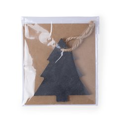 Adornos navideños en pizarra presentados en bolsita individual con tarjeta kraft · KoalaRojo, Artículo promocional y personalizado