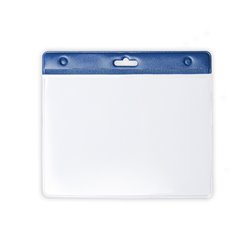Identificador horizontal en PVC transparente con cabecera azul 110x95mm · KoalaRojo, Artículo promocional y personalizado