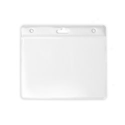 Identificador horizontal en PVC transparente con cabecera blanco 110x95mm · KoalaRojo, Artículo promocional y personalizado