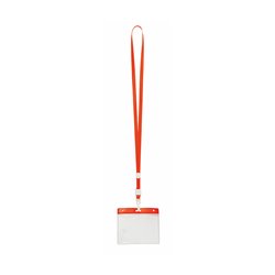 Lanyard rojo con identificador horizontal en color a juego · KoalaRojo, Artículo promocional y personalizado