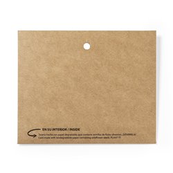 Identificador horizontal en cartón reciclado con tarjeta semillas de flores · KoalaRojo, Artículo promocional y personalizado